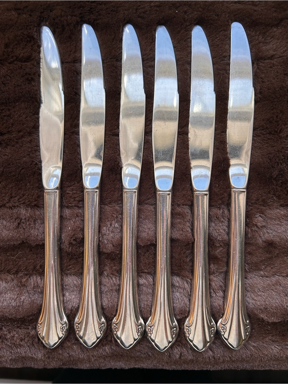 Set of 6 Oneida Repose Stainless Steel Modern Hollow Handle Dinner Knives 9.25in